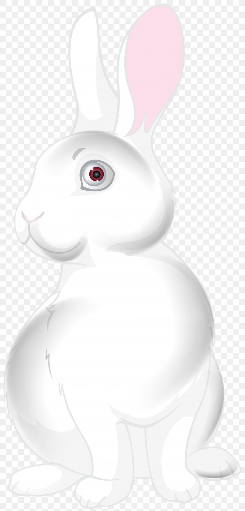 Domestic Rabbit Easter Bunny Hare White, PNG, 3842x8000px, Easter Bunny, Animal, Black, Black And White, Cartoon Download Free