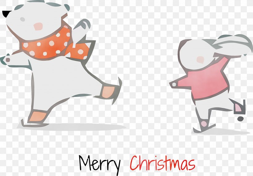 Cartoon, PNG, 2777x1938px, Merry Christmas, Cartoon, Paint, Watercolor, Wet Ink Download Free