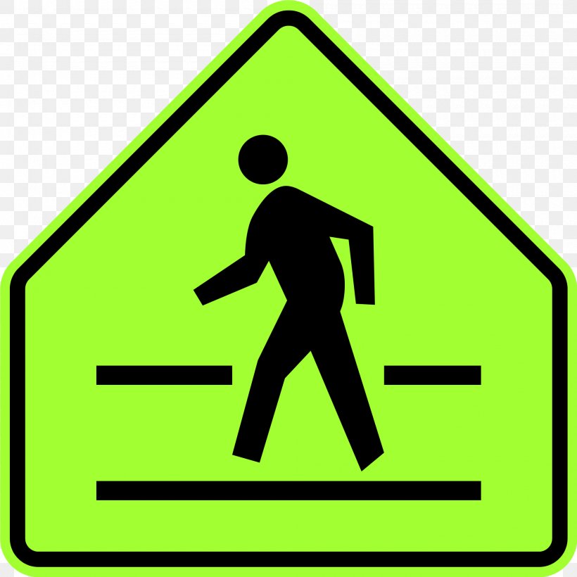 Pedestrian Crossing Traffic Sign Warning Sign, PNG, 2000x2000px, Pedestrian Crossing, Area, Bicycle, Driving, Grass Download Free