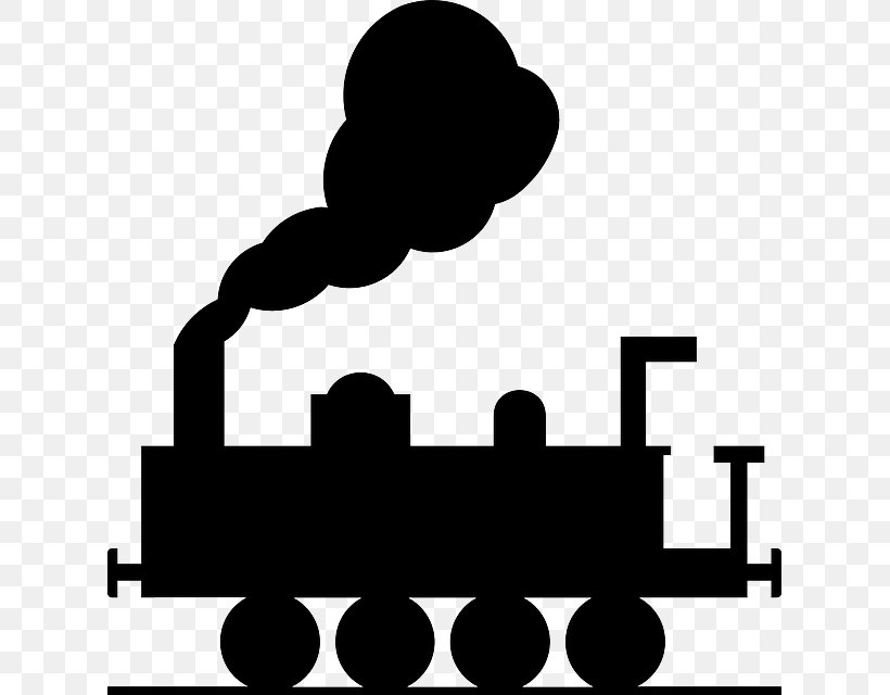 Train Rail Transport Steam Locomotive Clip Art, PNG, 621x640px, Train, Area, Black, Black And White, Brand Download Free