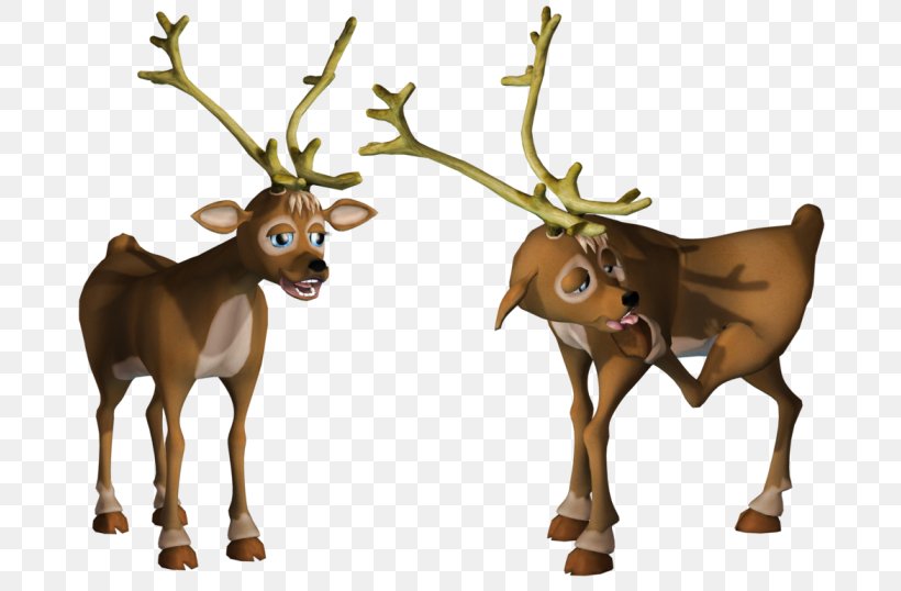 Reindeer Rudolph Elk Christmas, PNG, 717x538px, Reindeer, Antler, Art, Christmas, Deer Download Free