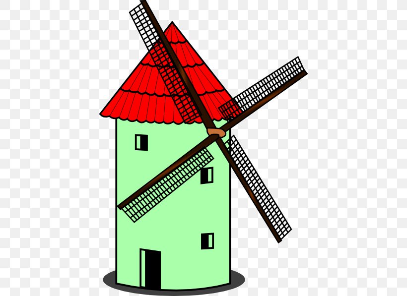 Windmill Cartoon Clip Art, PNG, 420x597px, Windmill, Area, Building