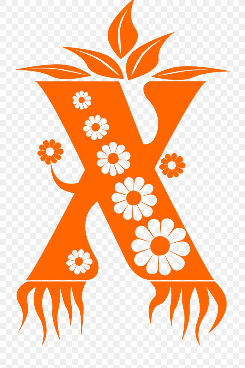 Letter X Floral Style., PNG, 1000x1500px, Leaf, Area, Artwork, Flora, Flower Download Free