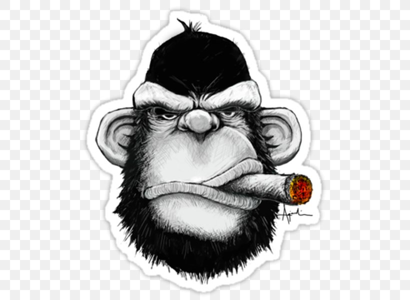 T-shirt Cigar Chimpanzee Hoodie, PNG, 600x600px, Tshirt, Chimpanzee, Cigar, Cigar Band, Cigar Monkey Download Free