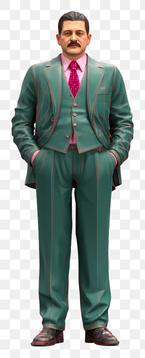 Indian Businessman - Man In Green Suit PNG