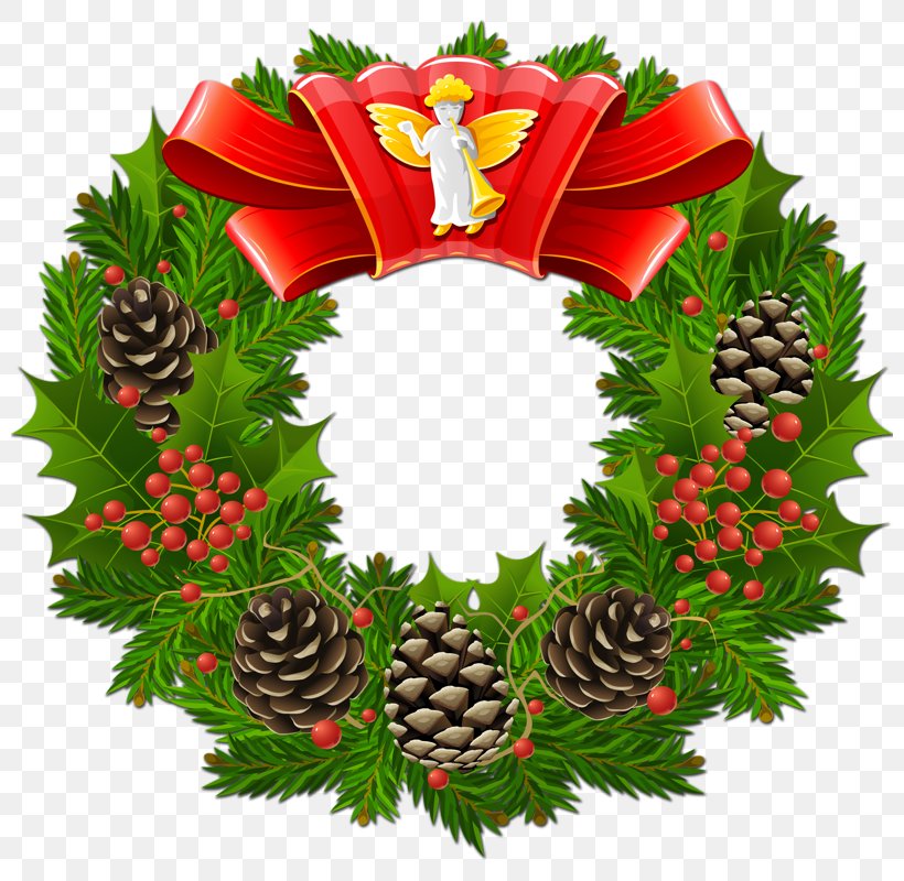 Santa Claus Christmas Wreath Clip Art, PNG, 800x800px, Santa Claus, Christmas, Christmas Decoration, Christmas Lights, Christmas Ornament Download Free