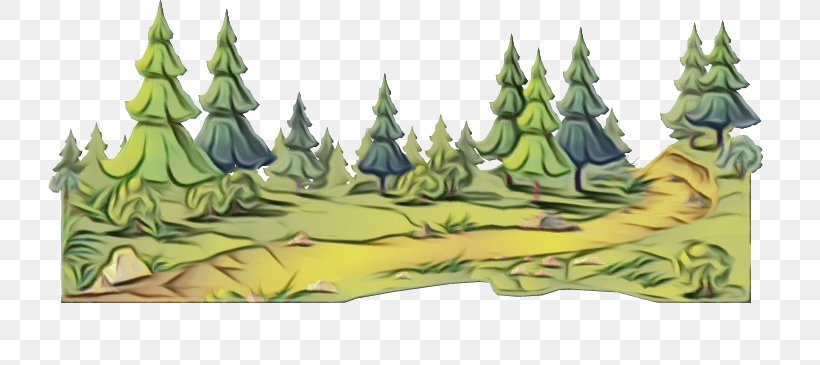 Natural Environment Tree Cartoon Landscape Forest, PNG, 728x365px, Watercolor, Cartoon, Drawing, Forest, Landscape Download Free