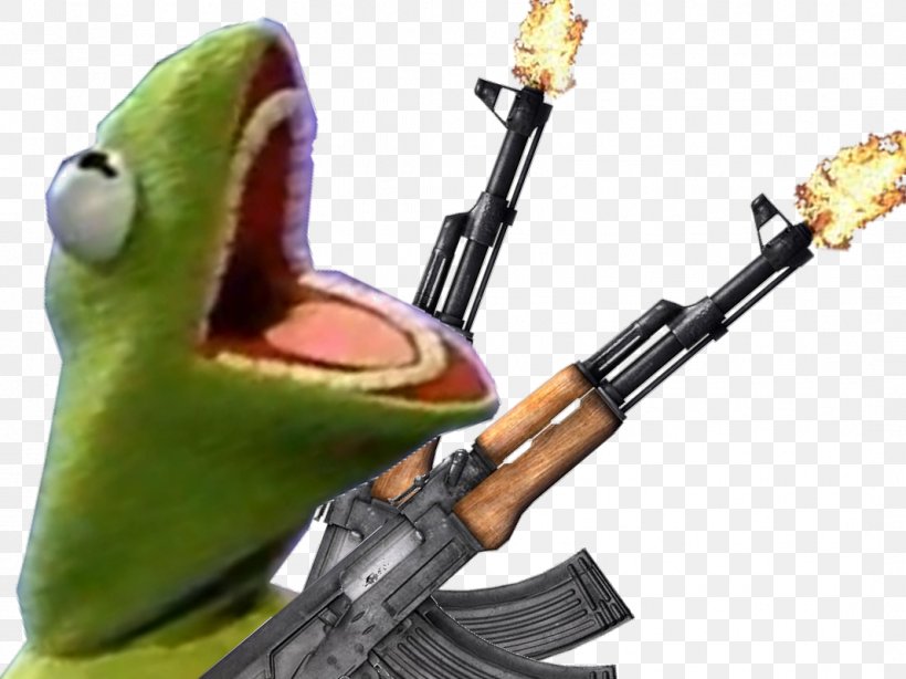 Firearm Gun Kermit The Frog Weapon AK-47, PNG, 1067x800px, Watercolor, Cartoon, Flower, Frame, Heart Download Free