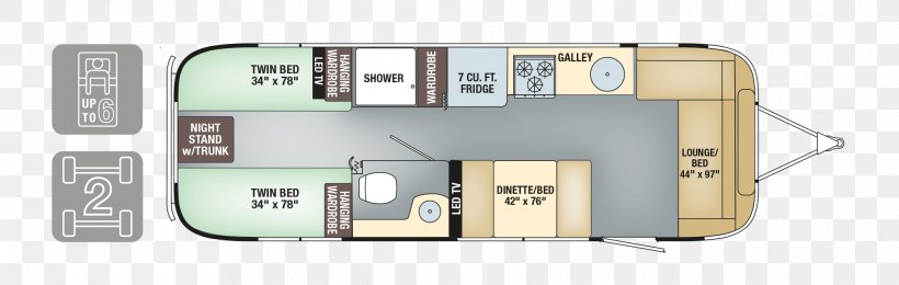 Airstream Caravan Campervans Trailer Anoka, PNG, 2025x644px, Airstream, Anoka, Bed, Campervans, Caravan Download Free