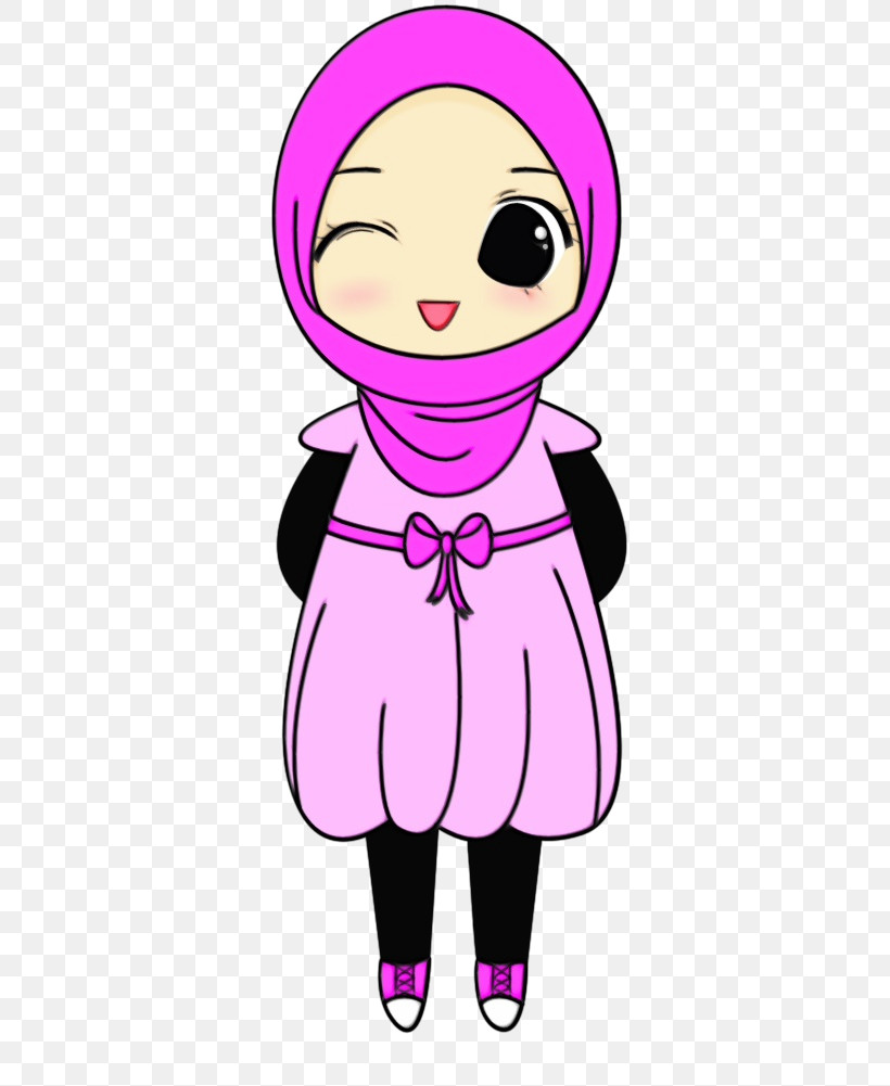 Cartoon Pink Hime Cut Magenta Animation, PNG, 534x1001px, Watercolor, Animation, Cartoon, Hime Cut, Magenta Download Free