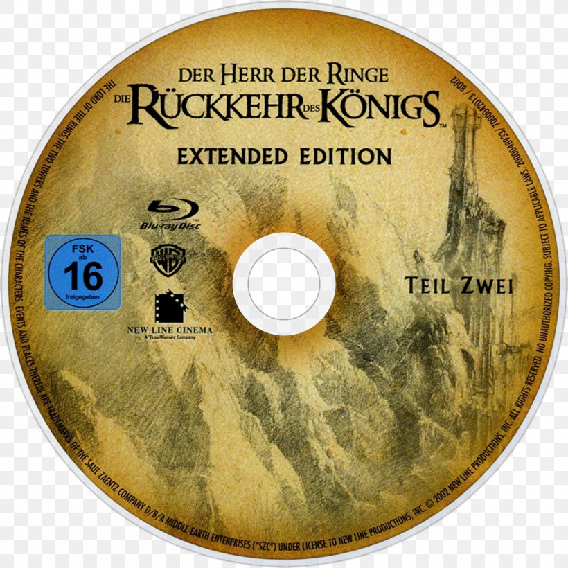 Compact Disc Blu-ray Disc The Lord Of The Rings Film DVD, PNG, 1000x1000px, Compact Disc, Bluray Disc, Data Storage Device, Documentary Film, Dvd Download Free
