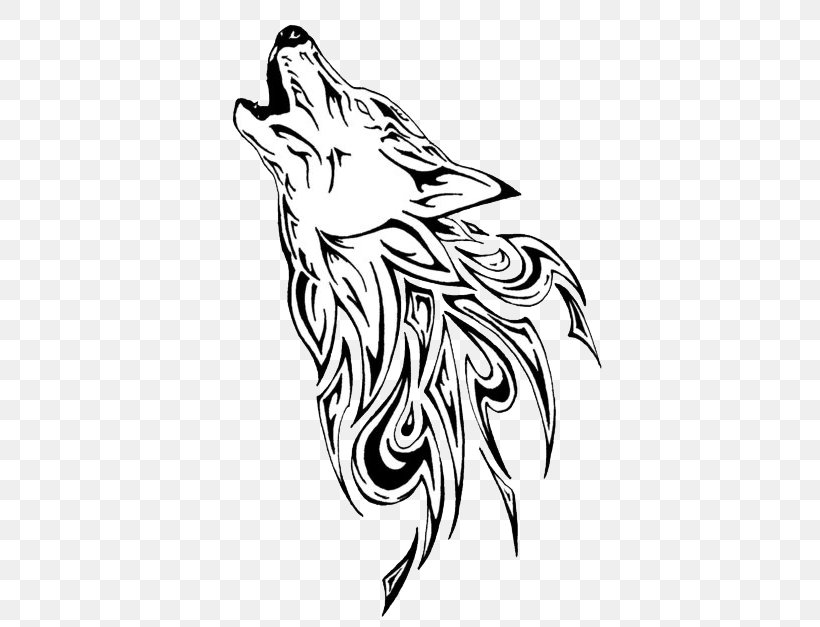 Gray Wolf Tattoo Pattern Drawing Pyrography, PNG, 400x627px, Gray Wolf ...