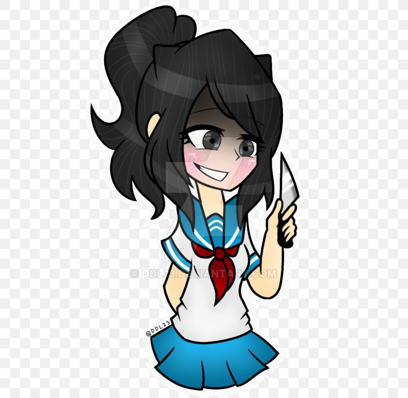 Yandere Simulator Illustration Drawing Art Image, PNG, 600x800px, Watercolor, Cartoon, Flower, Frame, Heart Download Free