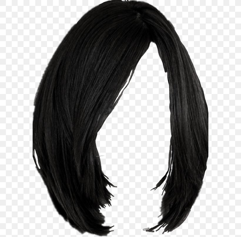 Black Hair Hairstyle Wig Hair Coloring, PNG, 598x807px, Black Hair, Black, Black And White, Blue Hair, Bob Cut Download Free