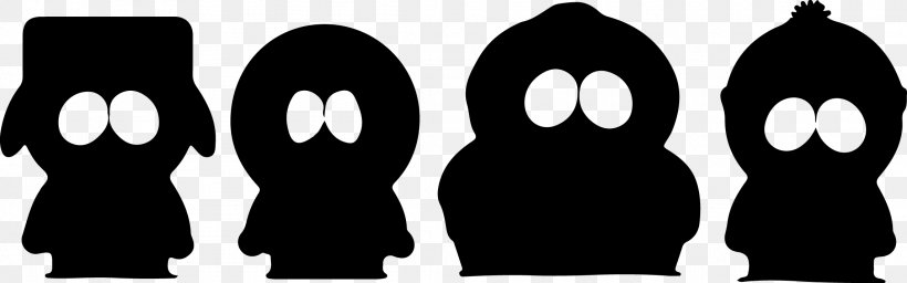 Eric Cartman Butters Stotch Kenny McCormick Silhouette Mr. Mackey, PNG, 2290x715px, Eric Cartman, Art, Black And White, Butters Stotch, Cartoon Download Free
