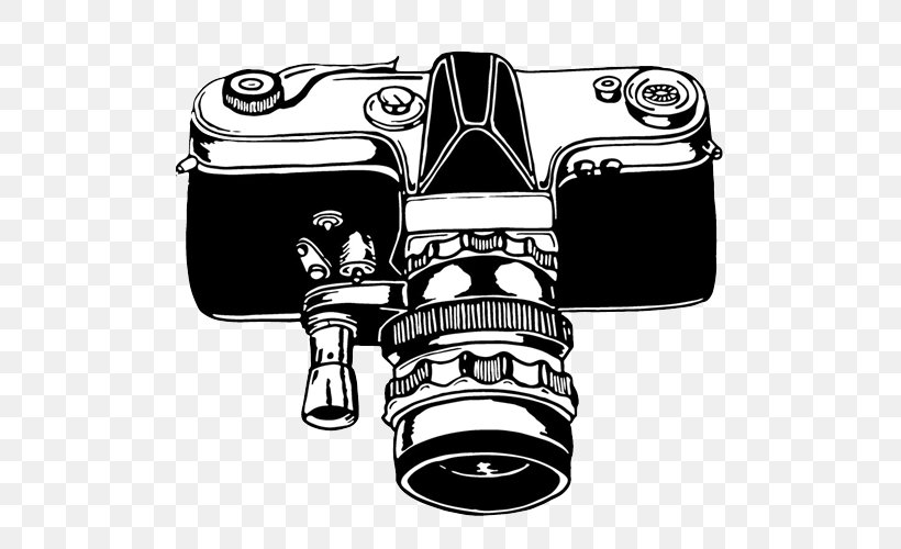Photographic Film Camera Black And White, PNG, 500x500px, Photographic Film, Automotive Design, Black And White, Camera, Cartoon Download Free