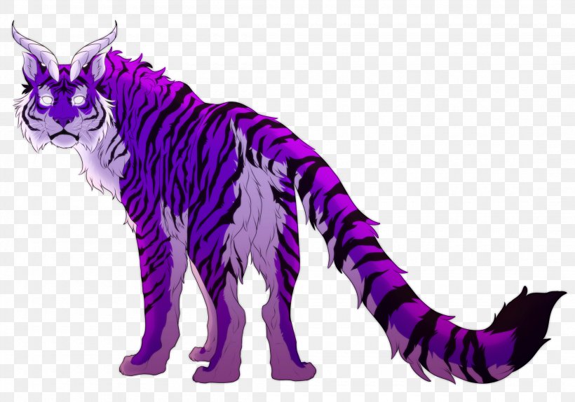 Tiger Cat Leopard Whiskers Purple, PNG, 2200x1540px, Tiger, Animal, Animal Figure, Art, Big Cat Download Free