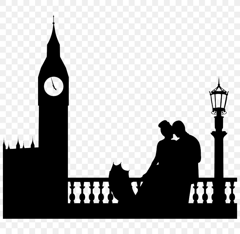 Big Ben Palace Of Westminster River Thames Silhouette Photography, PNG, 800x800px, Big Ben, Black And White, Brand, Couple, Landmark Download Free