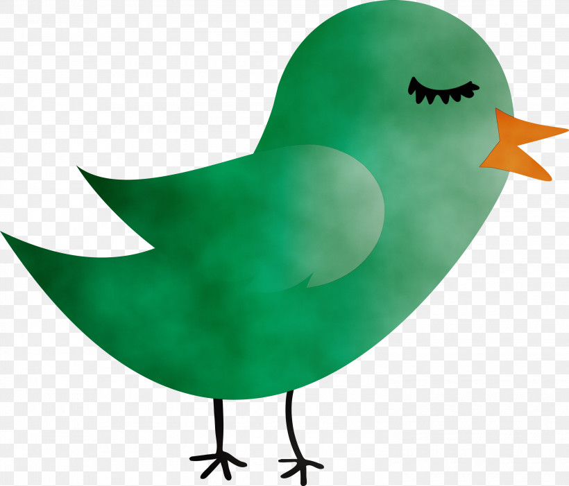 Green Bird Beak, PNG, 3000x2566px, Cartoon Bird, Beak, Bird, Cute Bird, Green Download Free