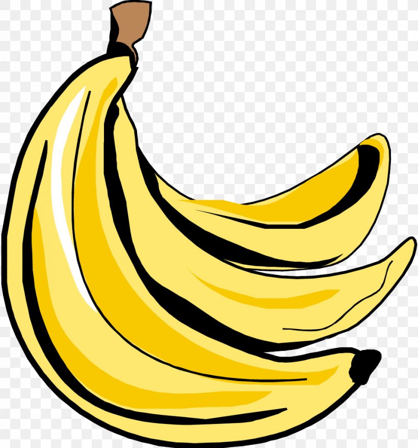 Banana Clip Art, PNG, 957x1024px, Banana, Animation, Artwork, Banana Family, Black And White Download Free