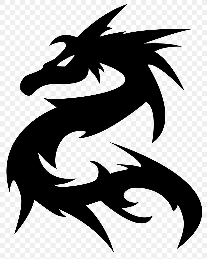 Dragon Clip Art, PNG, 819x1024px, Dragon, Art, Artwork, Black And White, Fictional Character Download Free