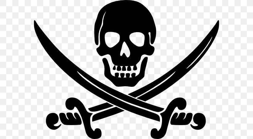 Piracy Jolly Roger Logo Clip Art, PNG, 600x450px, Piracy, Black And White, Brand, Calico Jack, Decal Download Free