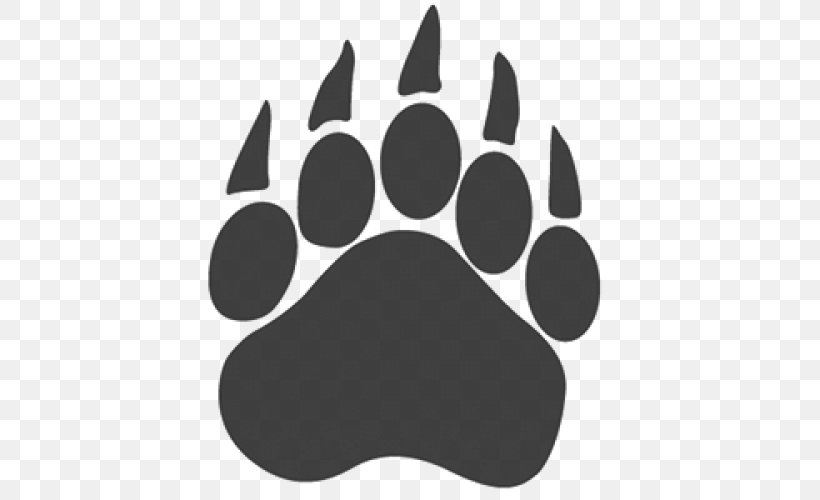 American Black Bear Paw Polar Bear Clip Art, PNG, 500x500px, Bear, American Black Bear, Animal Track, Bear Paws, Black Download Free