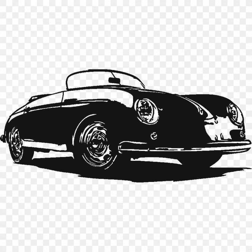 Porsche 356 Car Automotive Design Motor Vehicle, PNG, 1000x1000px, Porsche 356, Automotive Design, Black And White, Brand, Car Download Free