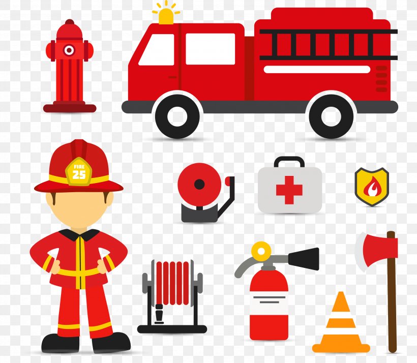 Firefighter Fire Engine Euclidean Vector, PNG, 2864x2497px, Fire, Clip Art, Drawing, Fire Alarm System, Fire Engine Download Free