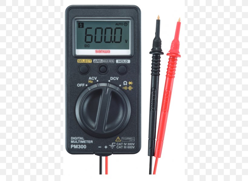 Digitalmultimeter True RMS Converter Sanwa Electronic Measuring Instrument, PNG, 800x600px, Multimeter, Digital Data, Digitalmultimeter, Electric Potential Difference, Electronic Component Download Free
