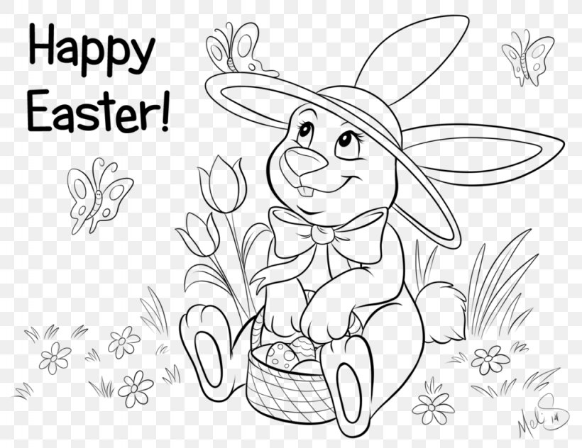 Hare Easter Bunny Rabbit Drawing Line Art, PNG, 1024x790px, Watercolor, Cartoon, Flower, Frame, Heart Download Free