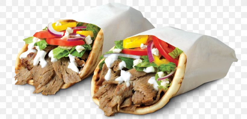 Gyro Souvlaki Quiznos Greek Cuisine Submarine Sandwich, PNG, 871x421px, Gyro, American Food, Cuisine, Dish, Fast Food Download Free