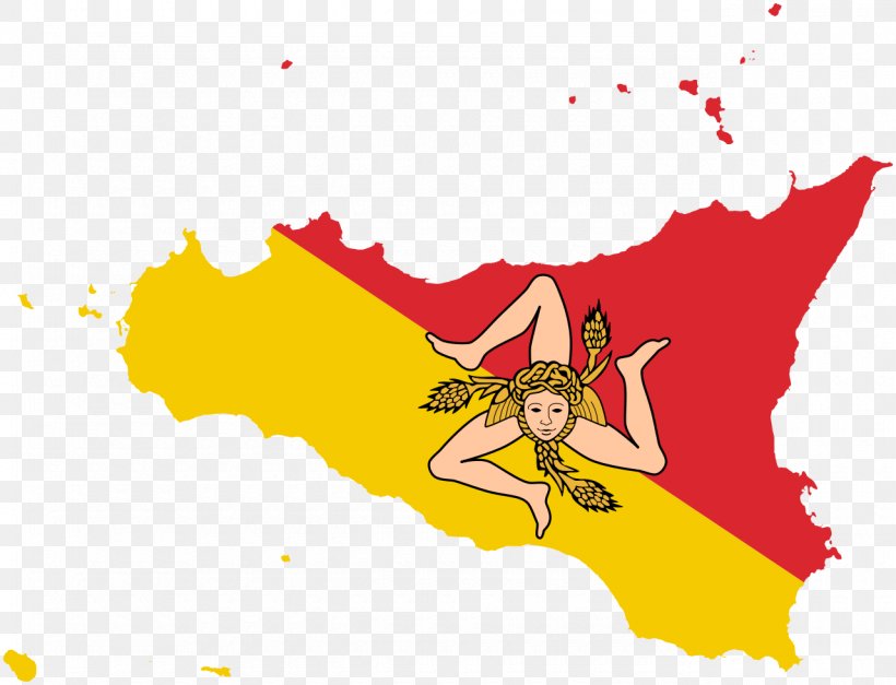 Flag Of Sicily Trinacria Map, PNG, 1280x979px, Sicily, Area, Art, Cartoon, Fictional Character Download Free