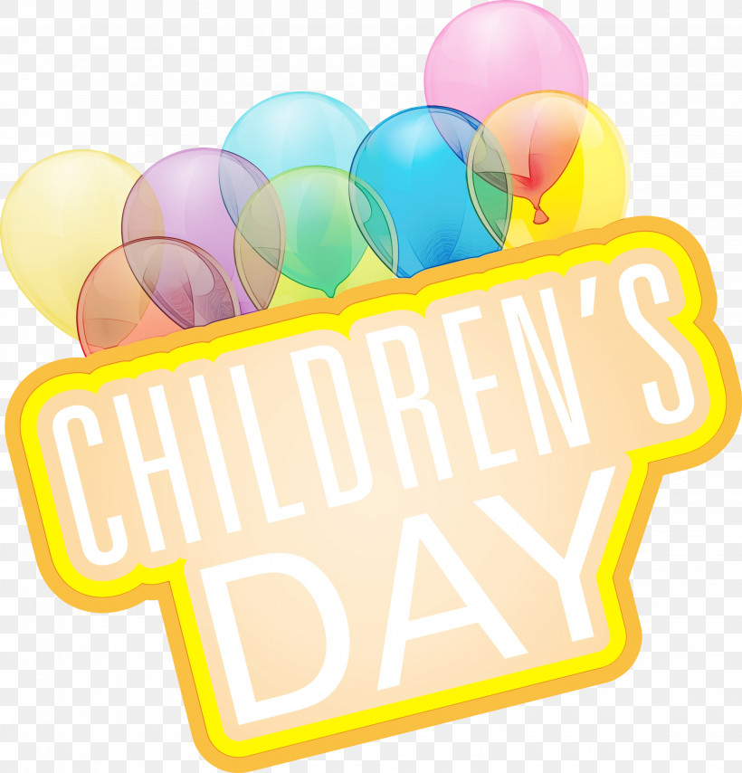 Balloon Line Party Yellow Happiness, PNG, 2878x3000px, Childrens Day, Balloon, Geometry, Happiness, Happy Childrens Day Download Free