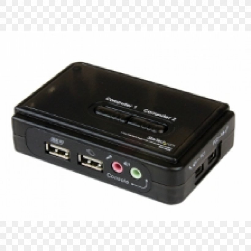 KVM Switches StarTech Port Black USB KVM Switch Kit With Audio And Cables Network Switch Computer Port VGA Connector, PNG, 1200x1200px, Kvm Switches, Adapter, Cable, Computer Component, Computer Monitors Download Free