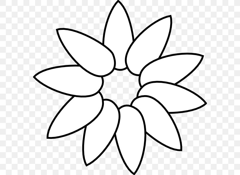 Common Sunflower Free Content Clip Art, PNG, 594x598px, Flower, Area, Black And White, Blue, Common Sunflower Download Free