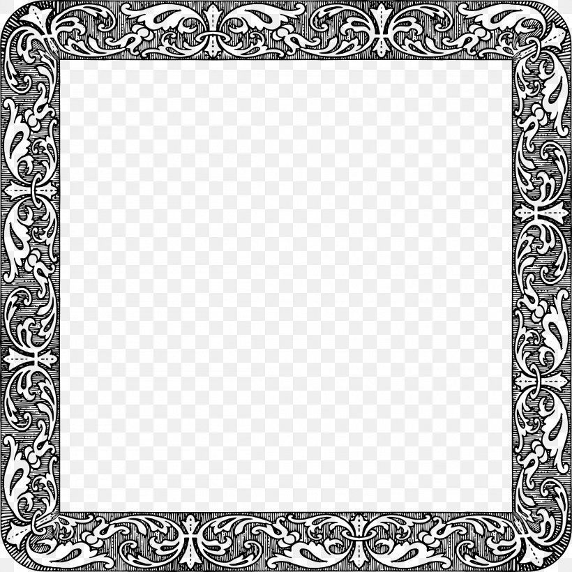 Picture Frames Vintage Clothing Clip Art, PNG, 2308x2308px, Picture Frames, Area, Black And White, Decorative Arts, Monochrome Download Free
