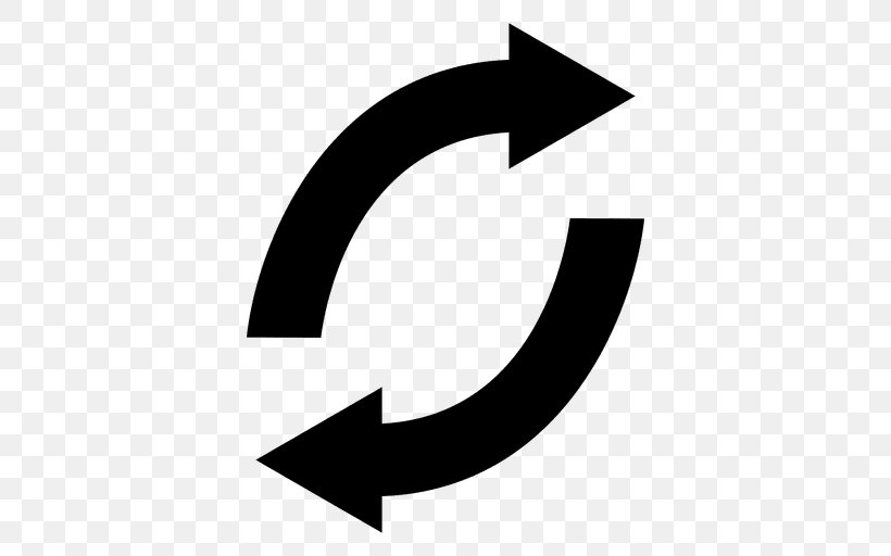 Two Way Recycling Arrow, PNG, 512x512px, Two Way, Black And White, Brand, Crescent, Monochrome Download Free