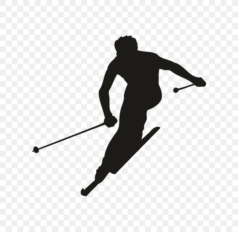 Alpine Skiing Clip Art Winter Sport, PNG, 800x800px, Skiing, Alpine Skiing, Arm, Black, Black And White Download Free