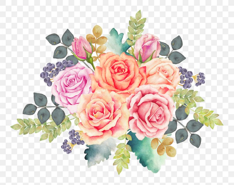 Flower Bouquet Rose Watercolor Painting, PNG, 1024x810px, Flower Bouquet, Art, Artificial Flower, Cut Flowers, Decoupage Download Free