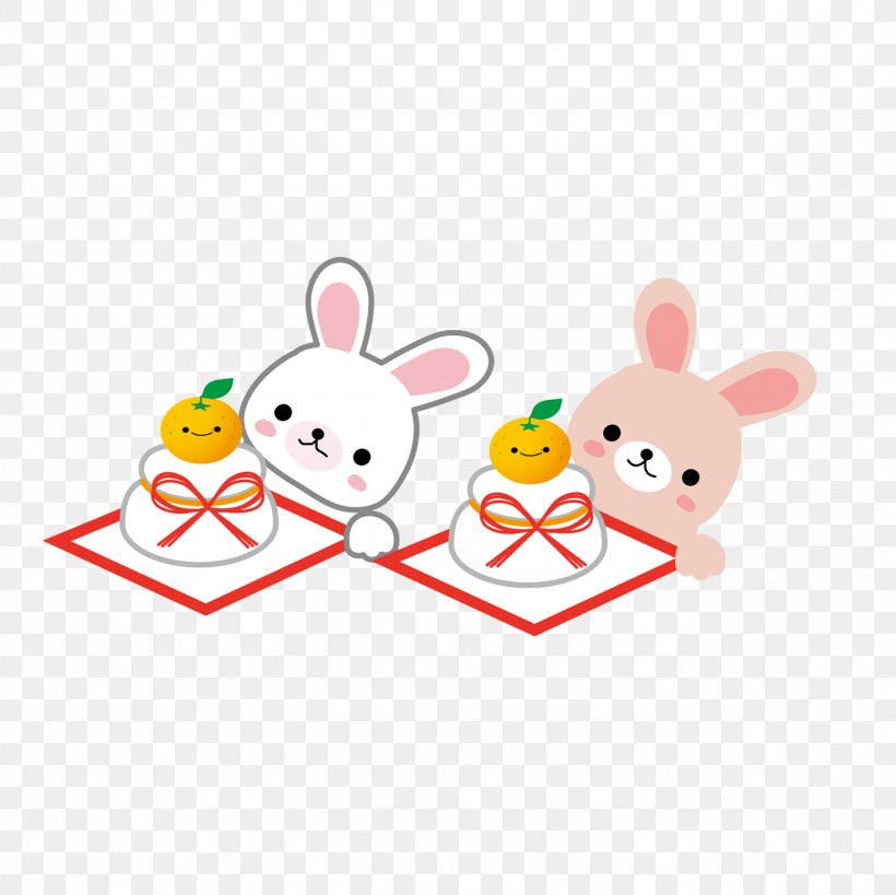 Easter Bunny Rabbit Kagami Mochi Japanese Cuisine Clip Art, PNG, 2362x2362px, Easter Bunny, Area, Japanese Cuisine, Japanese New Year, Kagami Mochi Download Free