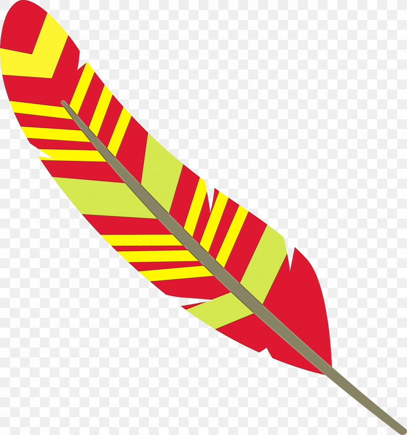 Yellow Line Meter, PNG, 2806x3000px, Cartoon Feather, Line, Meter, Paint, Vintage Feather Download Free
