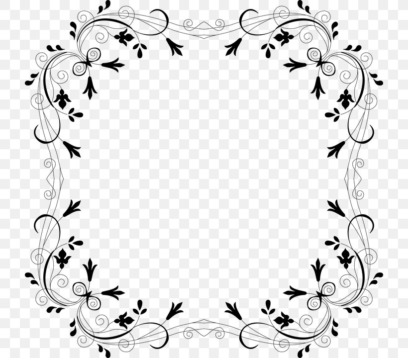 Borders And Frames Floral Design Clip Art Flower, PNG, 720x720px, Borders And Frames, Coloring Book, Decorative Arts, Drawing, Floral Design Download Free