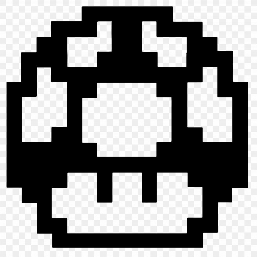 Super Mario Bros. Toad Video Game, PNG, 3544x3539px, Mario Bros, Area, Bit, Black, Black And White Download Free