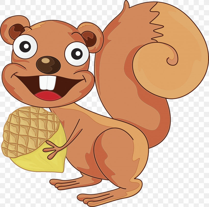 Cartoon Squirrel Brown Bear Eurasian Red Squirrel Animal Figure, PNG, 3000x2981px, Squirrel, Animal Figure, Beaver, Brown Bear, Cartoon Download Free