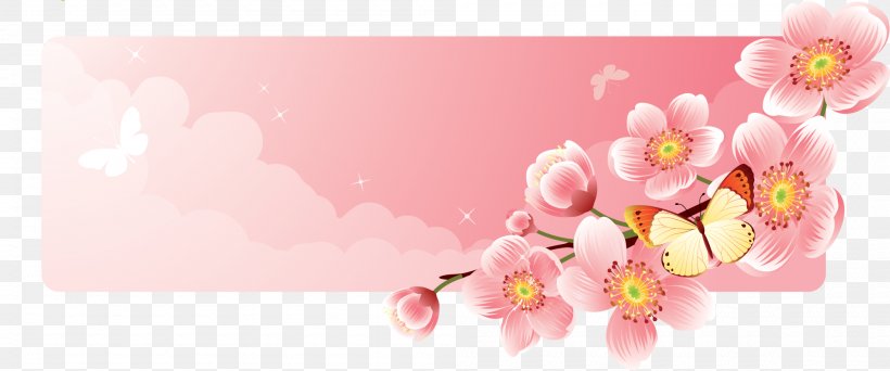 Flower Banner Clip Art, PNG, 2000x836px, Flower, Banner, Blossom, Cherry Blossom, Color Download Free