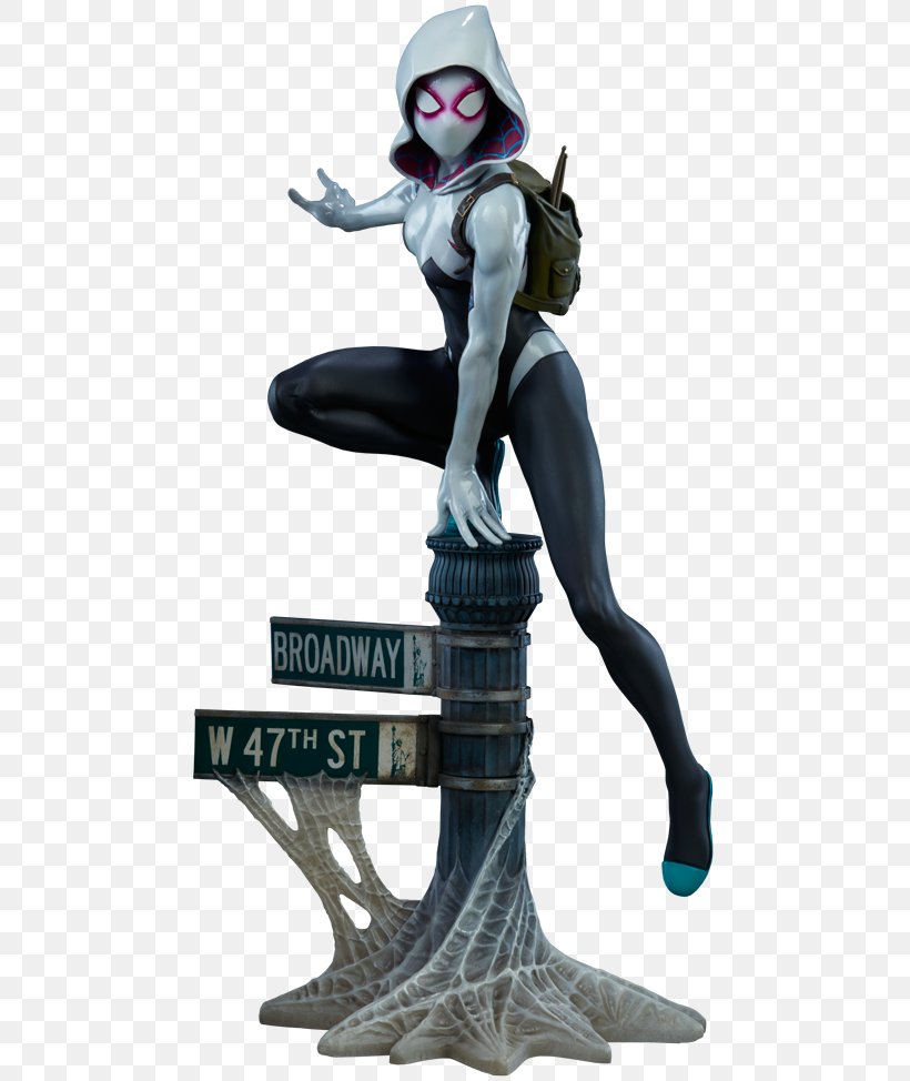 Gwen Stacy Spider-Man Spider-Gwen Spider-Verse Sideshow Collectibles, PNG, 480x974px, Gwen Stacy, Action Figure, Amazing Spiderman, Fictional Character, Figurine Download Free