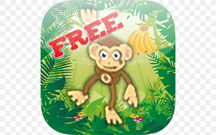 SeeSaw Monkey FREE The Tap Tap Jump Game FREE The Pukkimon Slicing Balls, PNG, 512x512px, Monkey, Banana, Cartoon, Eating, Fauna Download Free