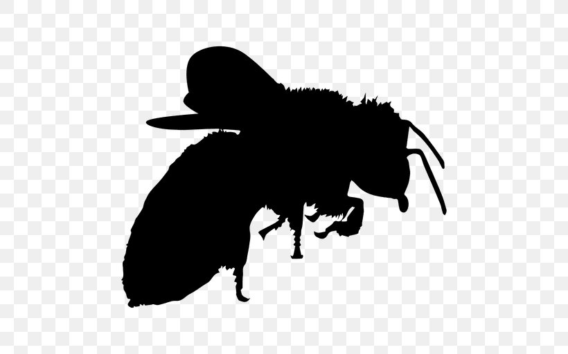 Bee Silhouette Clip Art, PNG, 512x512px, Bee, Black, Black And White, Bumblebee, Drawing Download Free