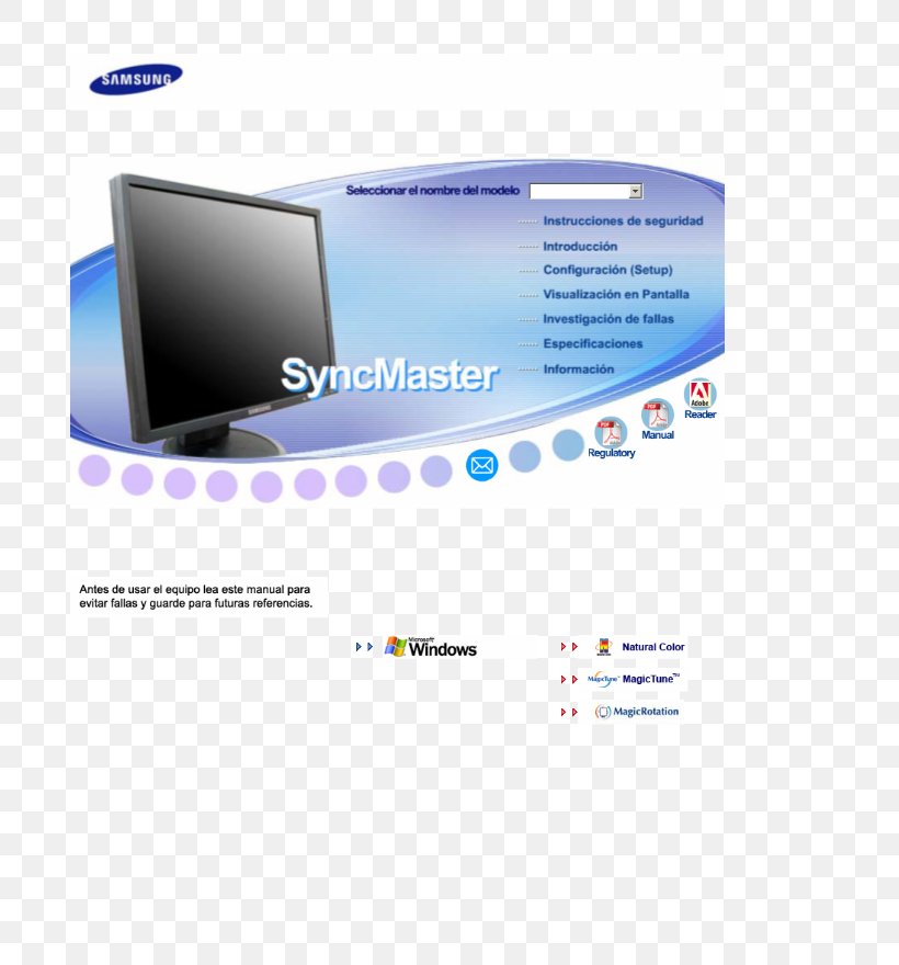 Computer Monitors Samsung SyncMaster 2032NW Product Manuals Samsung SyncMaster 910T, PNG, 789x880px, Computer Monitors, Brand, Device Driver, Document, Media Download Free